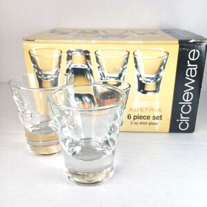 In Box Circleware Austria 6 Piece Set 2 Oz Shot Glasses Heavy Weight Style 42725